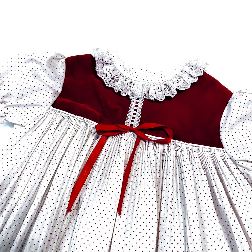 Vintage Montgomery Ward‎ 70s Red Velvet Lace Nightgown Dress 3 USA